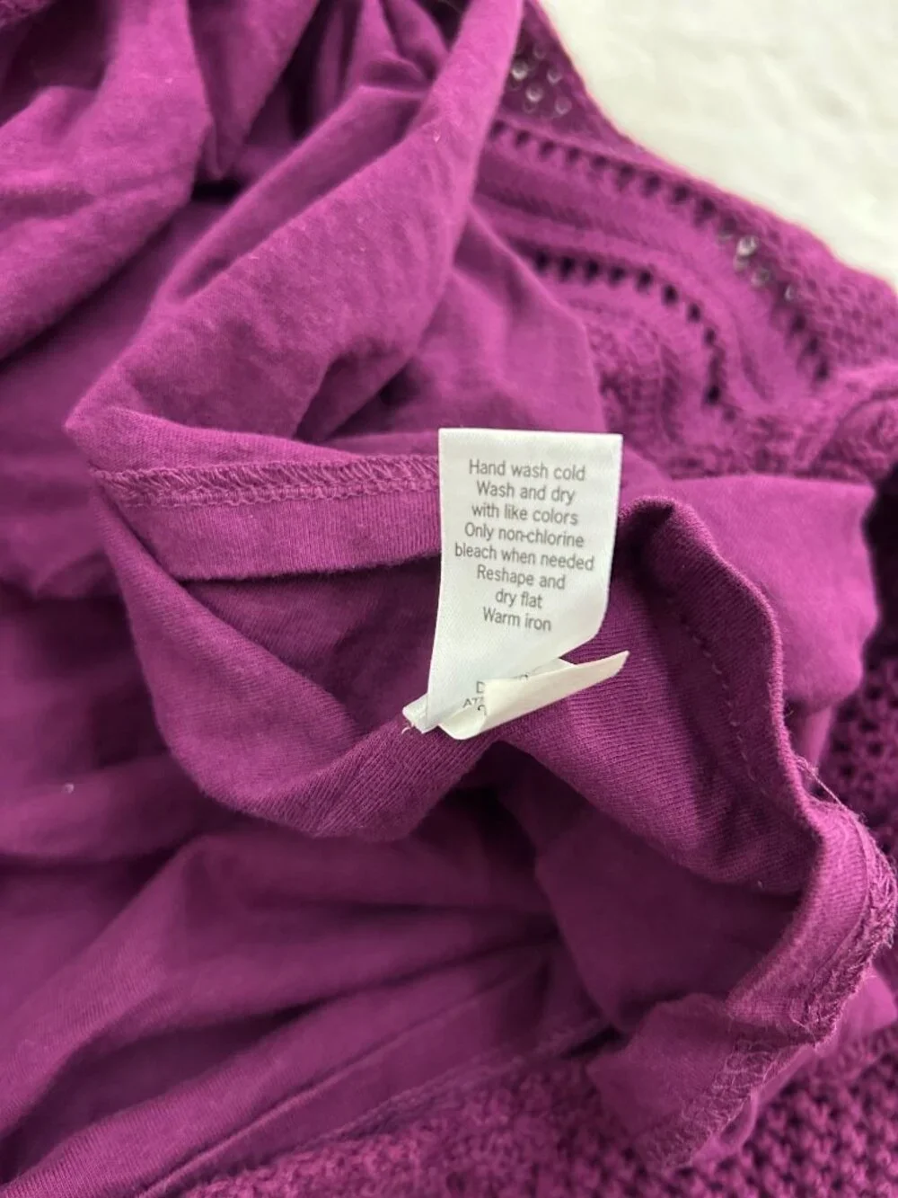 Athleta Dress Women's S Purple Cotton Blend Crochet Knit Sleeveless Casual Wear - Picture 12 of 13